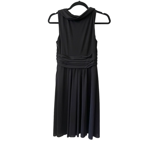 Ann Taylor Black Sleeveless Shawl Dress-6 Petite - Picture 3 of 8